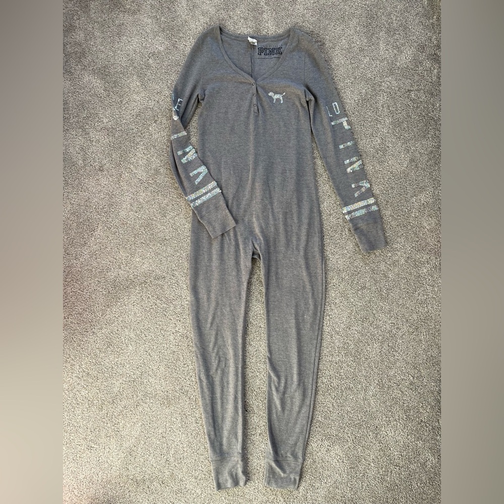 Womens PINK Victoria's Secret VS Sequin Onesie- Size Medium